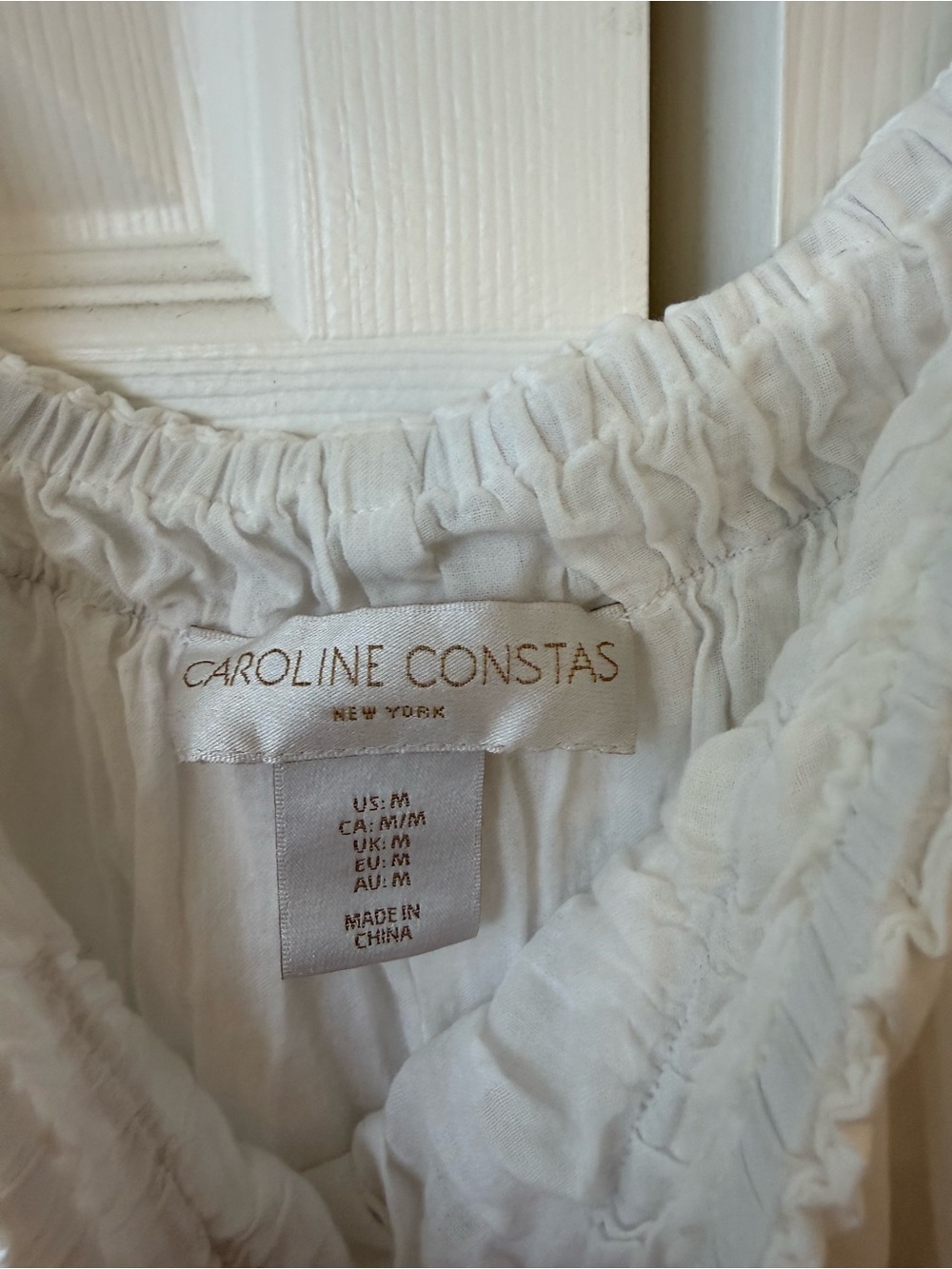 Caroline Constas white square neck mini dress size medium - Picture 3 of 5